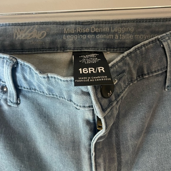 MidRise Denim Leggings 16r - Picture 2 of 2